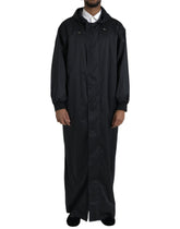Dolce & Gabbana Black Polyester Hooded Long Windbreaker Jacket -   -  Dolce & Gabbana.
